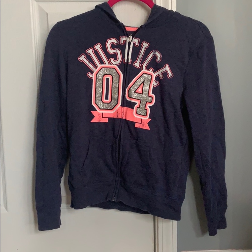 girls size 14 justice zip up